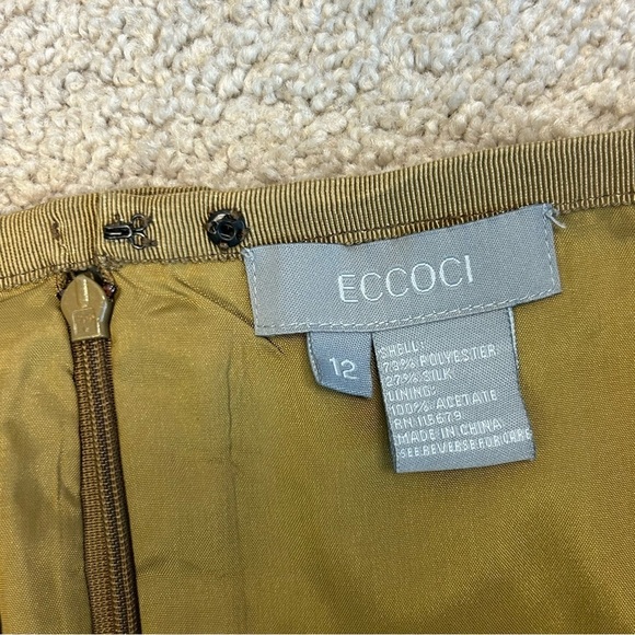 ECCOCI bronze metallic pencil skirt Sz 12 NWOT - Picture 6 of 10
